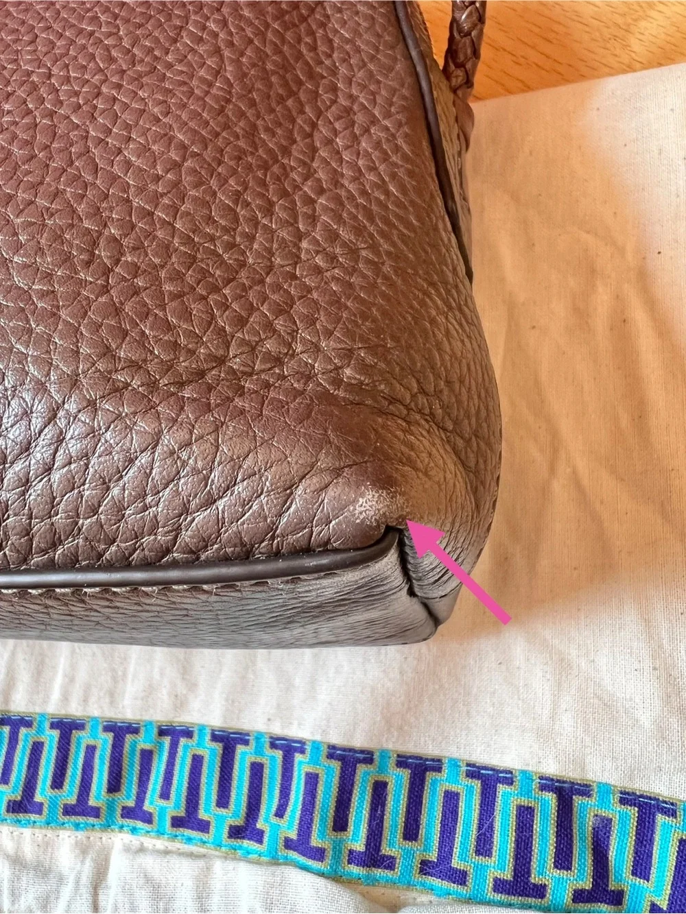 Tory Burch Brown Taupe Silver Maple Taylor Camera Crossbody Shoulder Bag